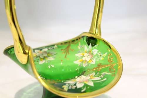 Venetian style basket - green basket