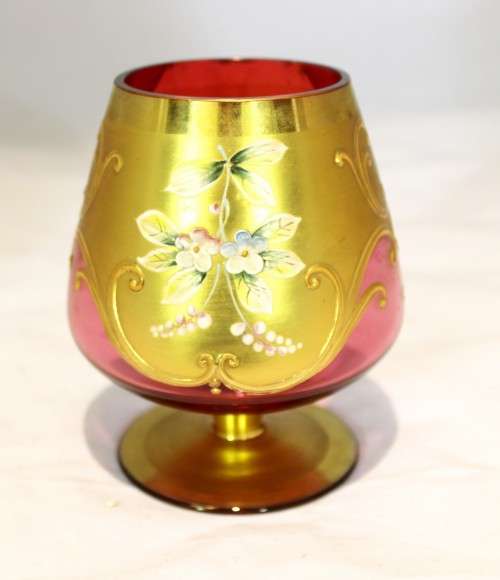 Venetian style goblet -  Purple with thick rim - A beauty!! - Low price!! - Bid Now!!!