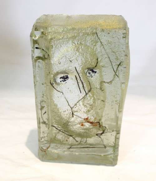 Art glass - Abstract face - A stunning treasure!! Low price! Bid now!!