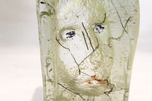 Art glass - Abstract face - A stunning treasure!! Low price! Bid now!!
