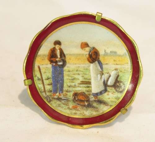 Limoges - Miniature display plate - Planting time - Beautiful! - Bid Now!!!