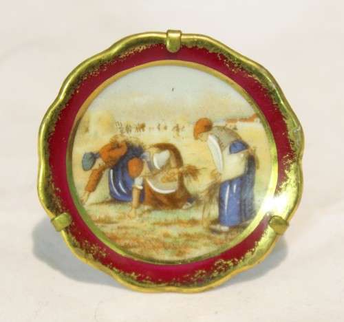 Limoges - Miniature display plate - Harvesting - Beautiful! - Bid Now!!!