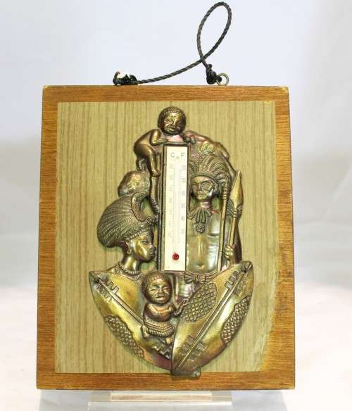 Headman with family in brass with thermometer - Beautiful!