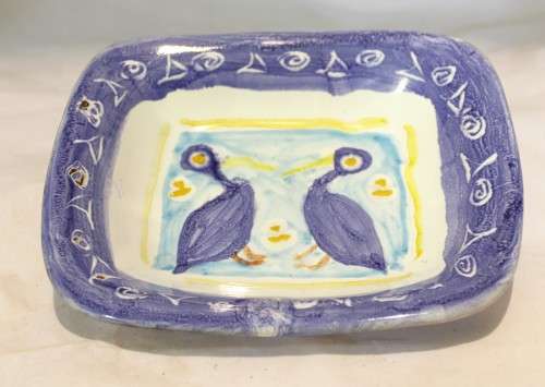 sweets/fruit bowl with bird motif