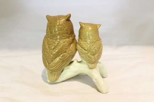 Otagiri - OMC - Japan - Pair of owls on a log - Beautiful! - Bid now!!