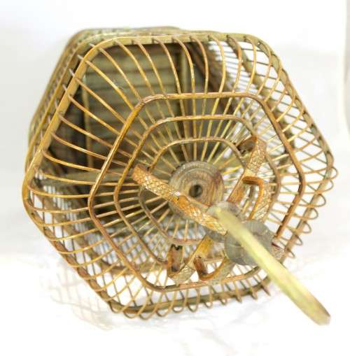 Bird cage - Ornate bamboo with carved relief - A stunning piece!! - Bid Now!!!