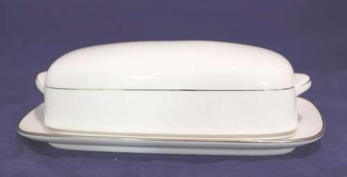 Noritake - Ranier - Lace with platinum trim - Butter dish with cover - Stunning! - Bid Now!!!