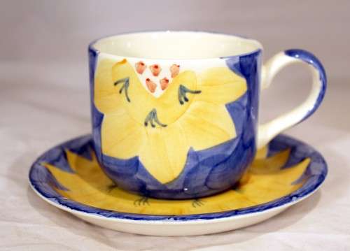 Yellow flower on blue - Duo