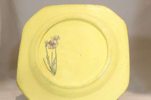 Decoupage plate - yellow flowers