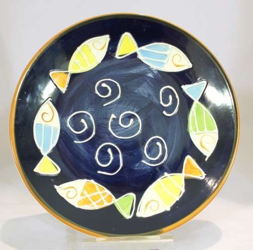 Embossed fishes - display plate