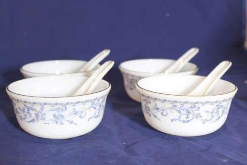 MP USA home set - opal glassware - lavender Chinese bowls