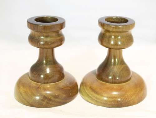 Wooden candle stands - A lovely pair - Giveaway price - Bid Now!!!