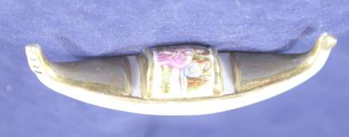 Porcelain miniature gondola - gold with white