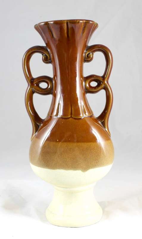 Tall stoneware vase with embossing - Beautiful!