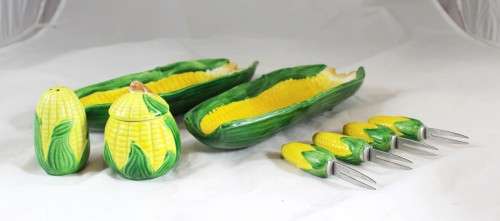 Corn on the cob - Condiment set - Most unusual! - Beautiful!! - Low Price - Bid Now!!