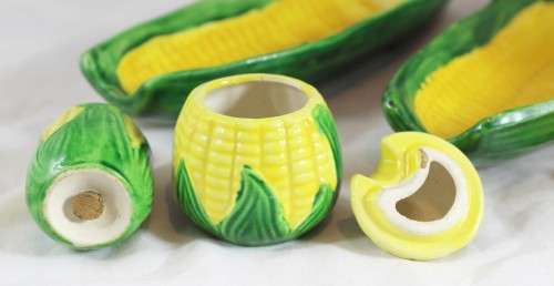 Corn on the cob - Condiment set - Most unusual! - Beautiful!! - Low Price - Bid Now!!