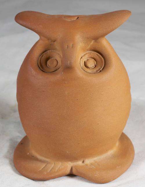 Brown pottery owl