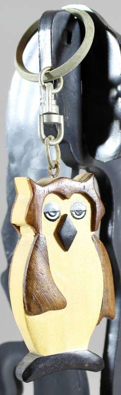Owl Key Ring - Wood