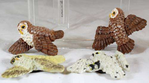 Fridge Magnet - Four owls in flight