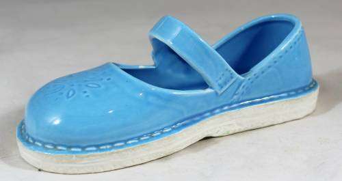 Blue baby-doll shoe with strap