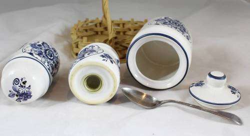 Delft - Holland - Condiment Set In a Basket - Gorgeous!! - Bid Now!