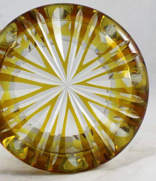 Large Yellow Glass Ashtray - Stunning! - Bid Now!!!