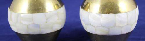 Brass Lidded Vessels with Pearl inserts - Stunning Pair - Bid Now!!!