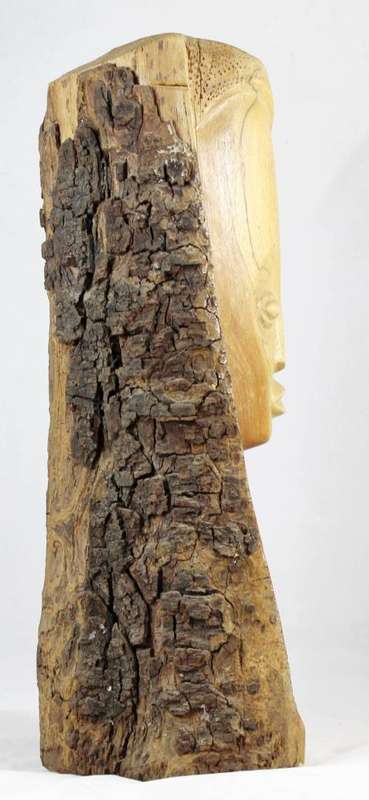 Carved Head - In A Stump - Bid Now!!!