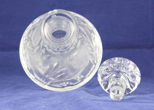 Rose cut glass decanter and stopper