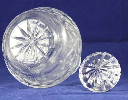 Rose cut glass decanter and stopper