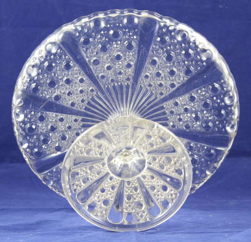 Footed Glass Serving Platter - Stunning! - Bid Now!!!