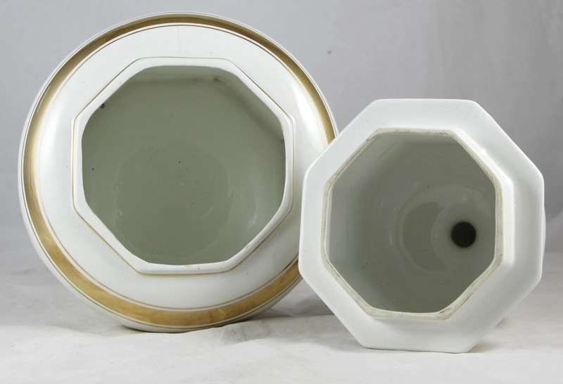 White lidded vase