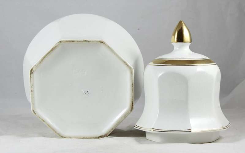 White lidded vase
