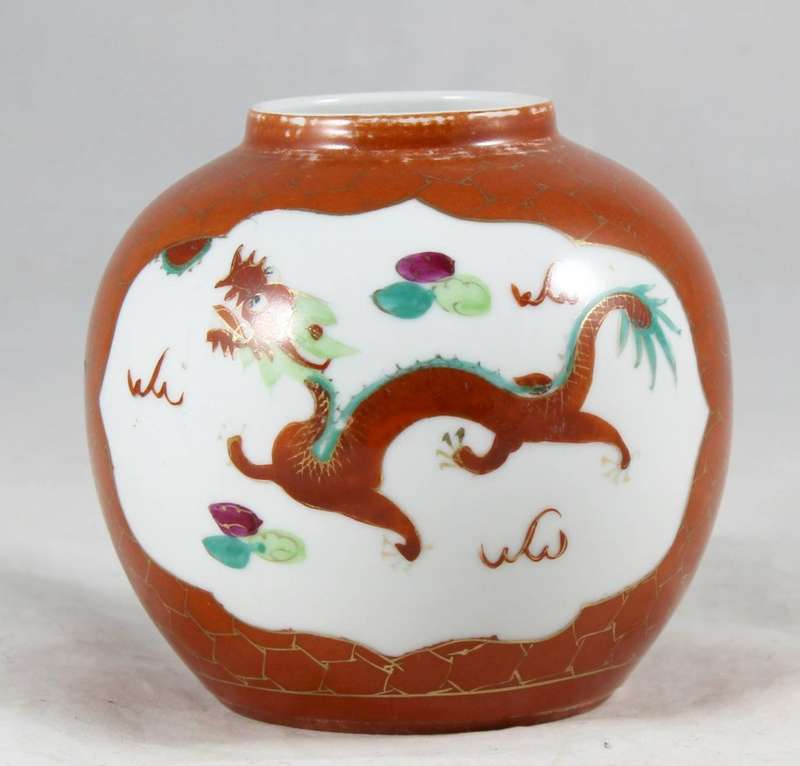 Ginger jar brown with dragon