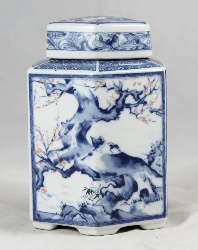 Lidded Container - Blue & White - Bid Now!!