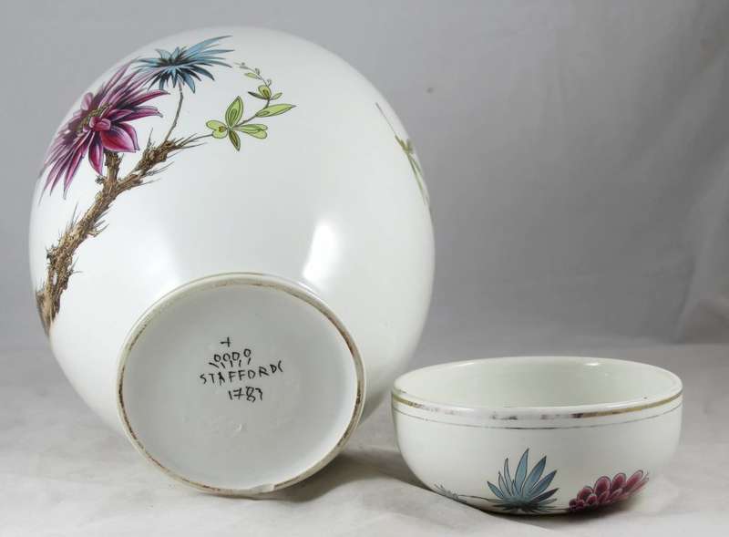 Very large Stafford lidded vase