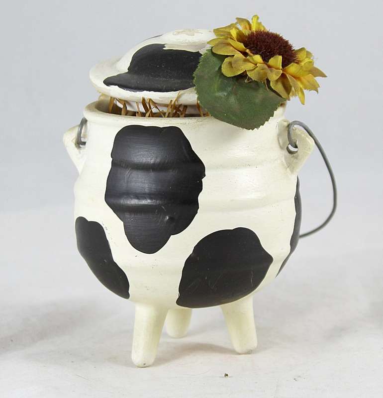 Three Legged Pot - Cow Pattern - Bid Now!!!