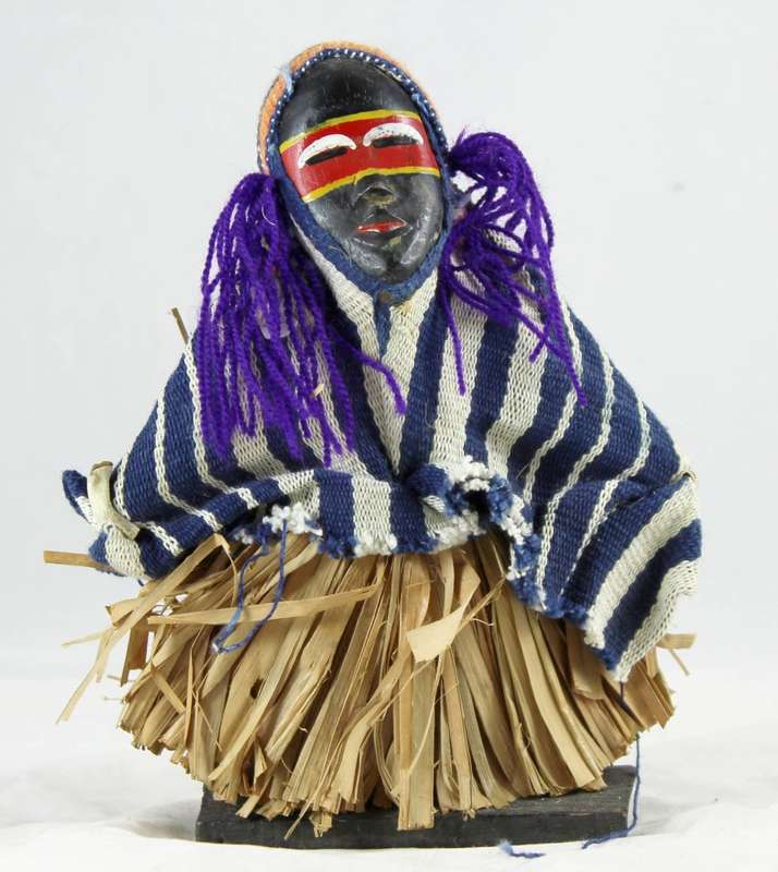 Dan Tribe - Masked Wooden Figurine - Ivory Coast
