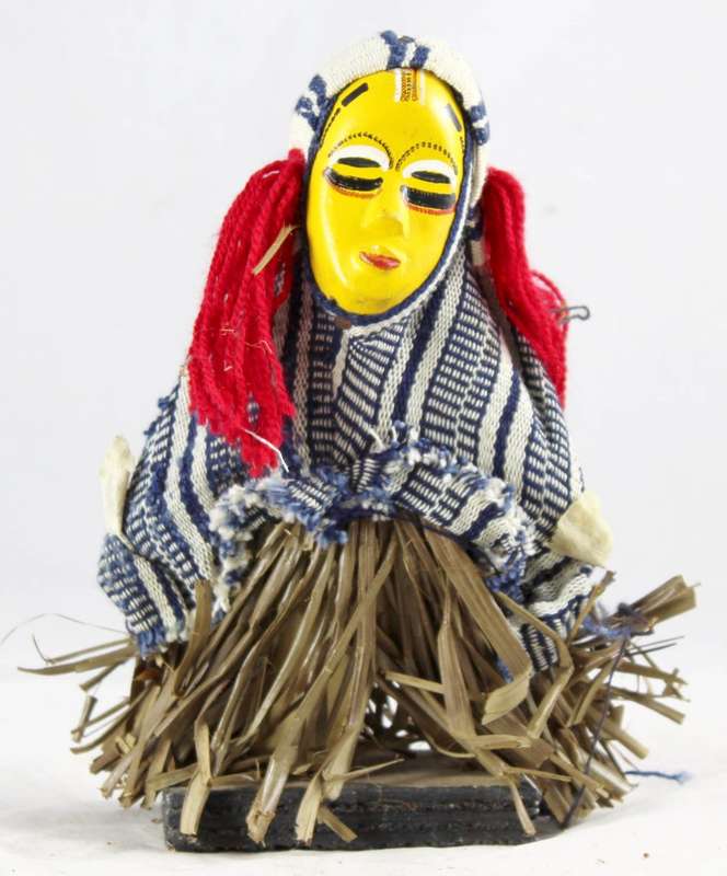 Dan Tribe - Masked Wooden Figurine - Ivory Coast