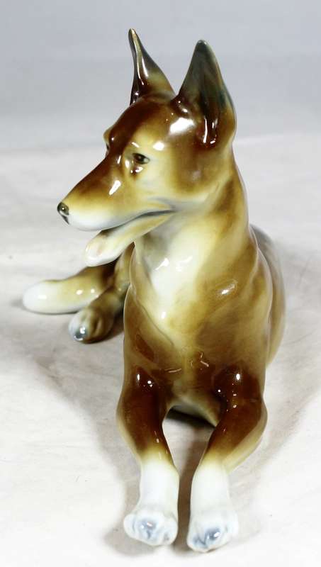 German Fasold & Stauch Alsatian porcelain figurine