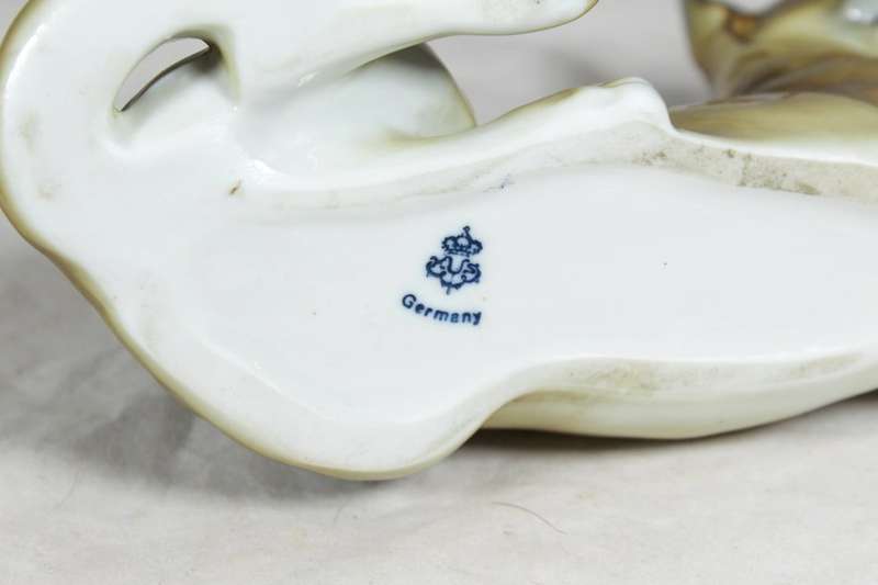 German Fasold & Stauch Alsatian porcelain figurine