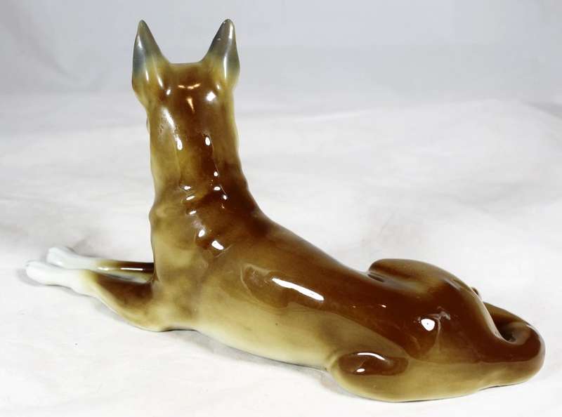 German Fasold & Stauch Alsatian porcelain figurine