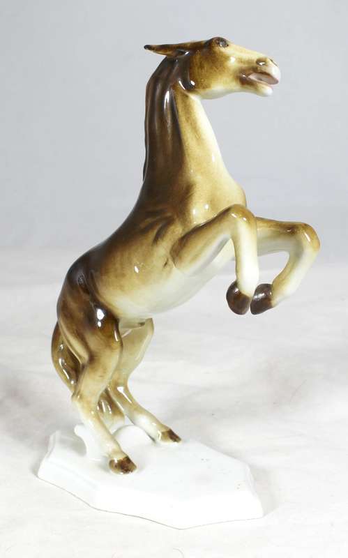 Royal Dux Czechoslovakia rearing stallion porcelain figurine