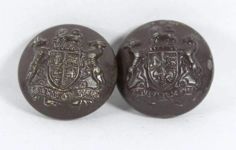 Pair of small military buttons