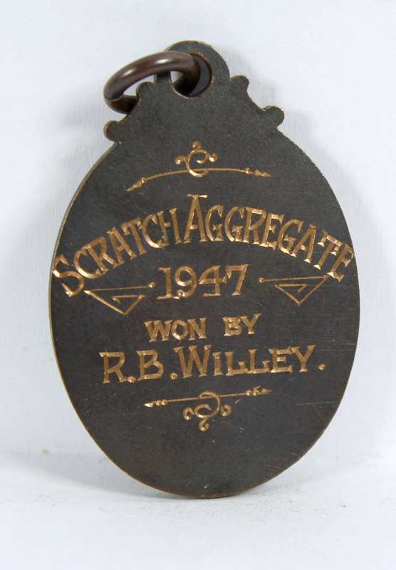 NRA Rifle club hanger - inscribed 1947