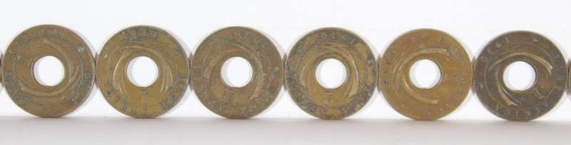 British East Africa 1c King George V coins - set of fifteen