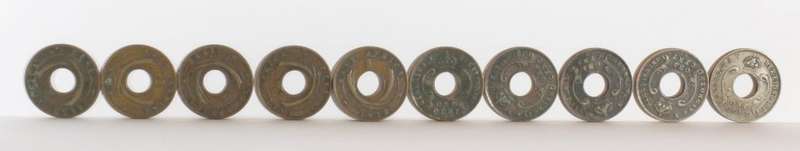 British East Africa 1c King George V coins - set of ten