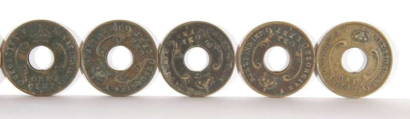 British East Africa 1c King George V coins - set of ten