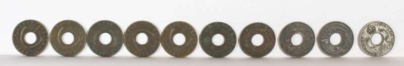 British East Africa 1c King George V coins - set of ten