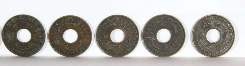 British East Africa 1c King George V coins - set of ten